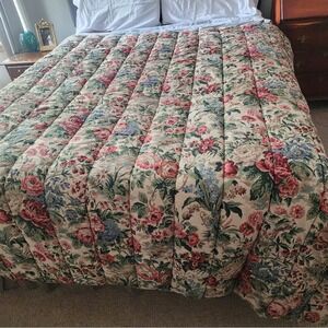 vintage Ralph Lauren kipling Floral Bird Comforter Full Double 86x86